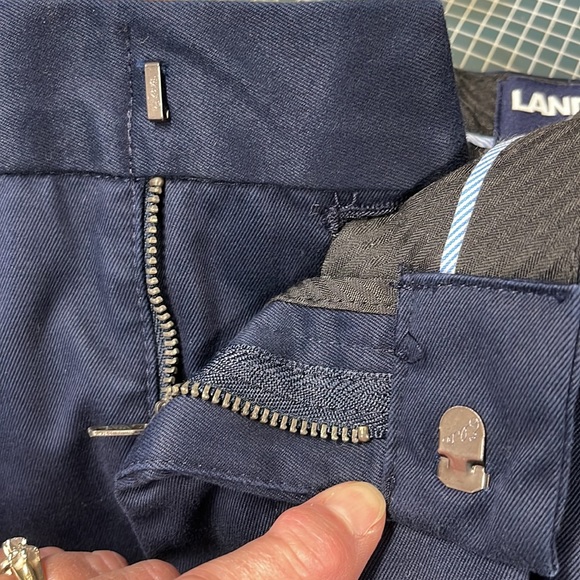 Land’s End Men’s Tailored Fit Navy Blue Chino Pants - Picture 6 of 12